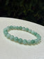 Green Floating Flower Myanmar Jadeite Jade Bead Bracelet