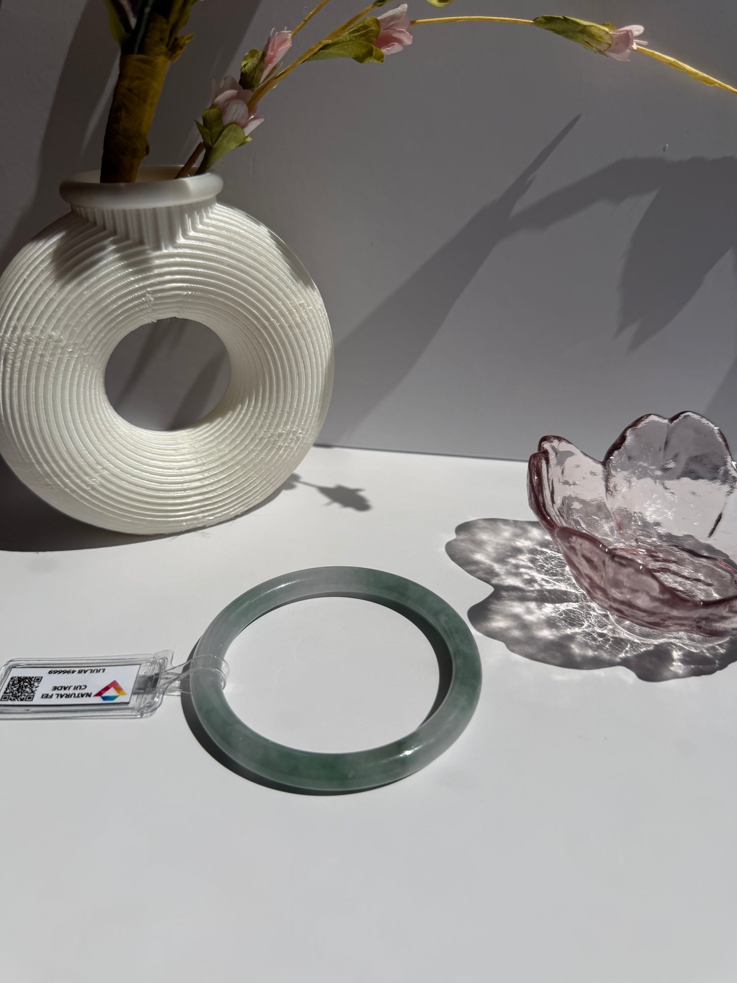 Green Glutinous Icy Jade Bangle