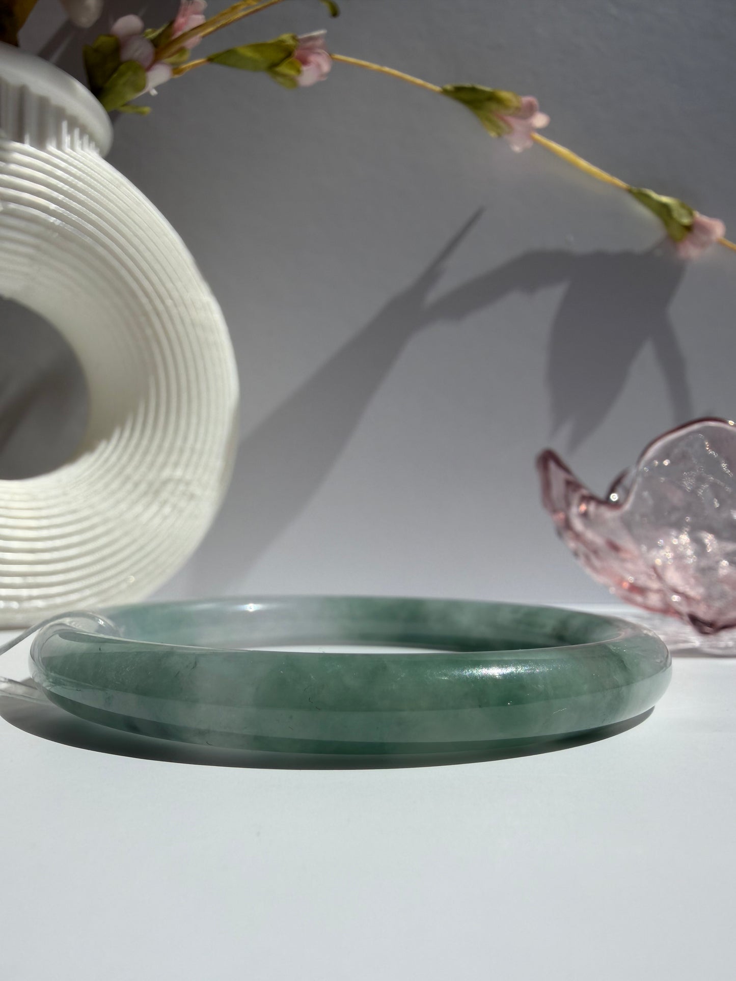 Green Glutinous Icy Jade Bangle