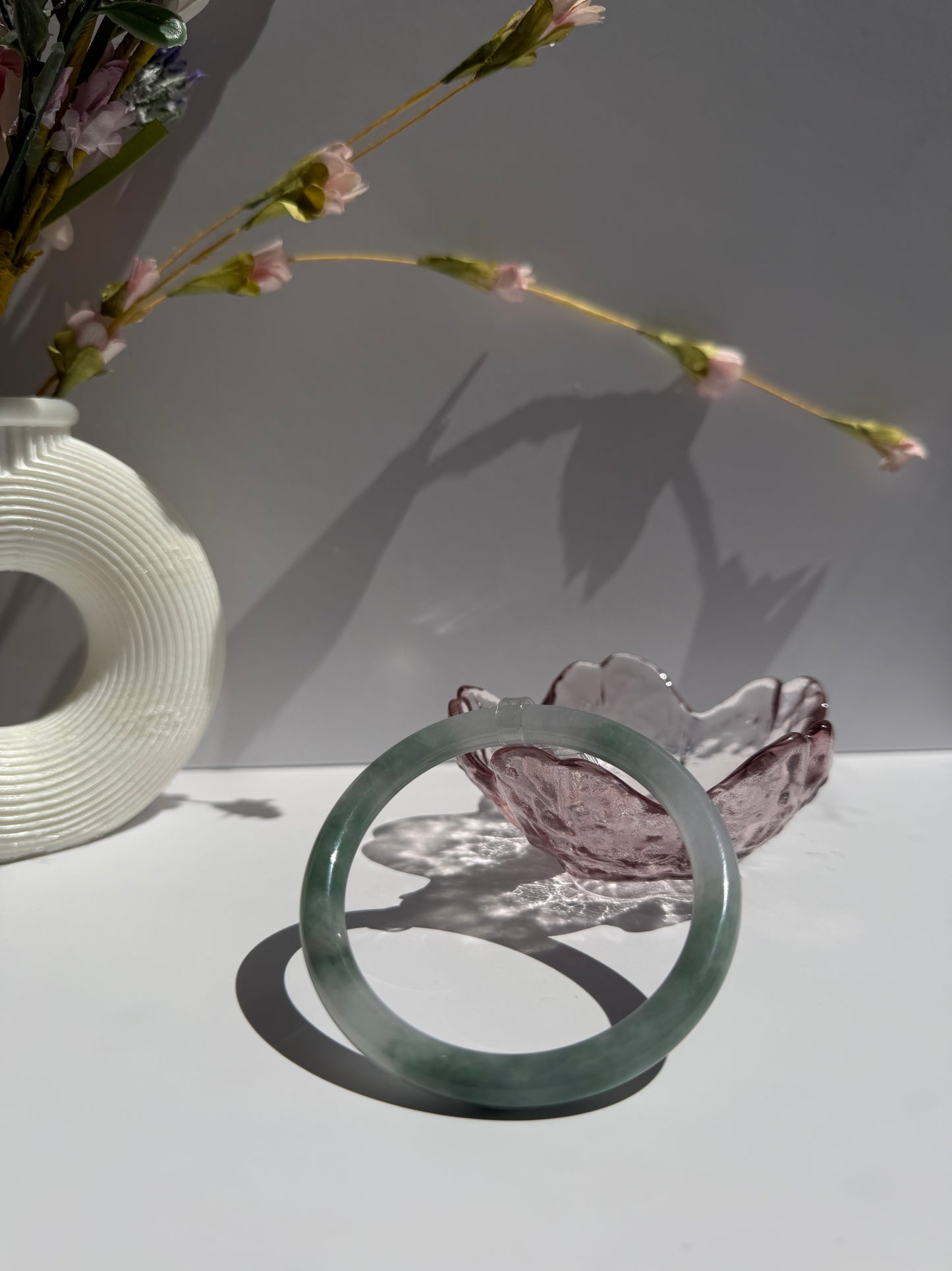 Green Glutinous Icy Jade Bangle