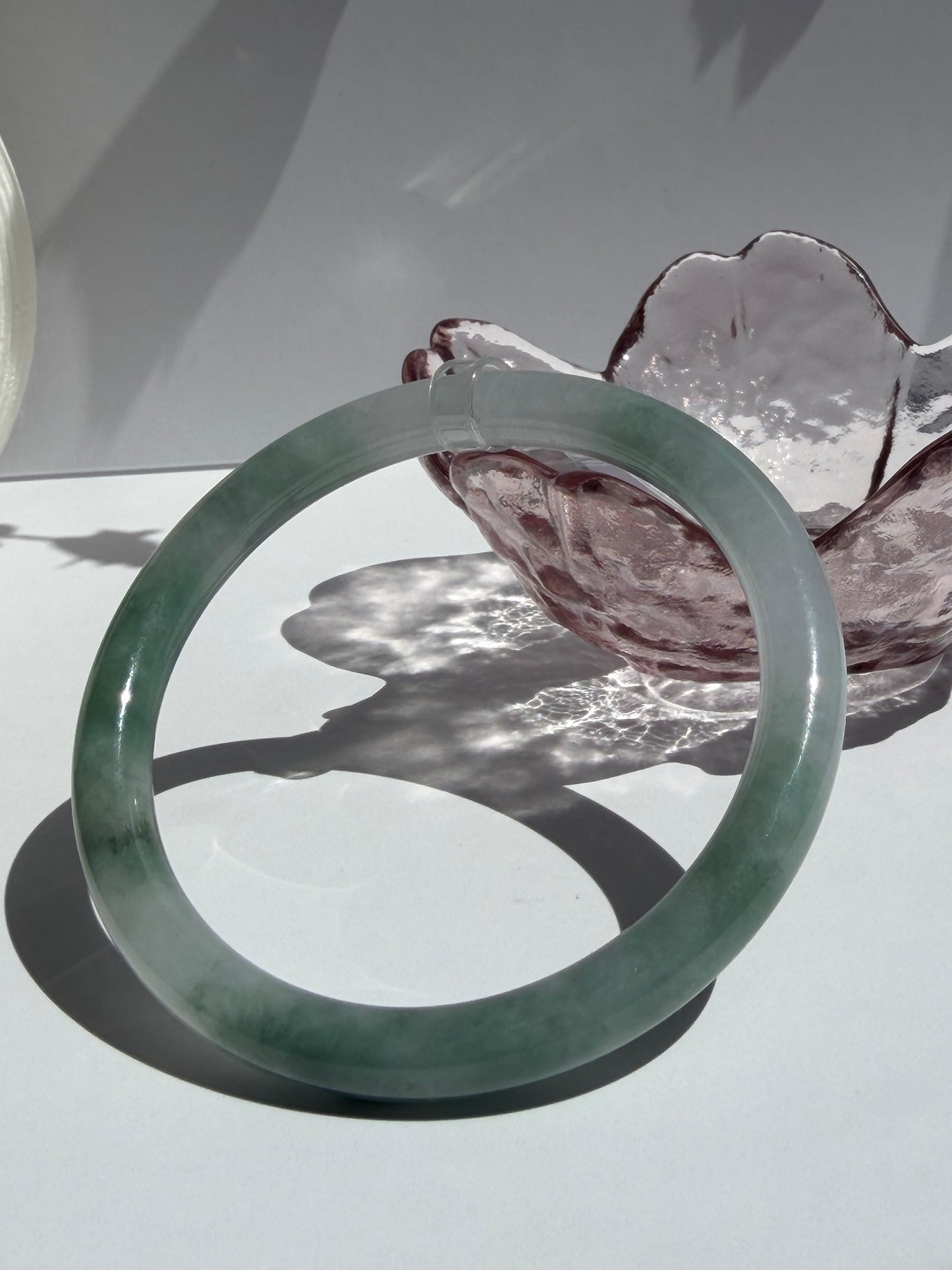 Green Glutinous Icy Jade Bangle