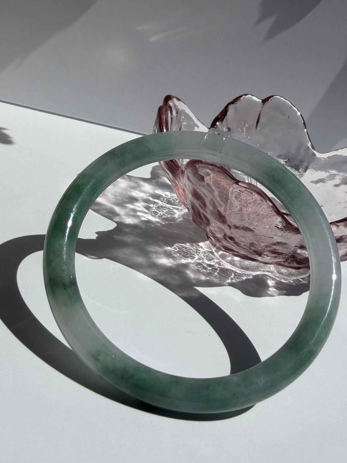 Green Glutinous Icy Jade Bangle