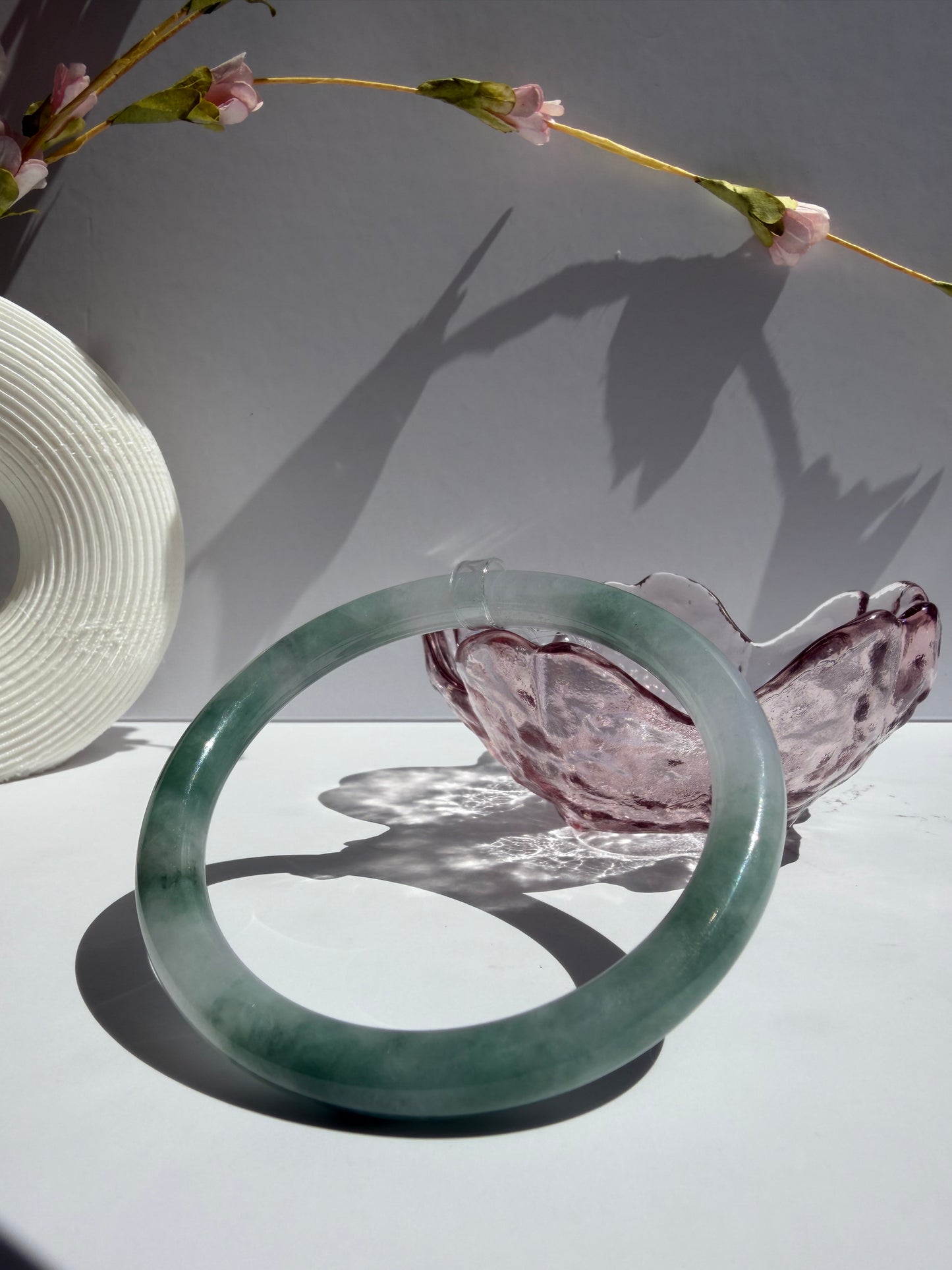 Green Glutinous Icy Jade Bangle