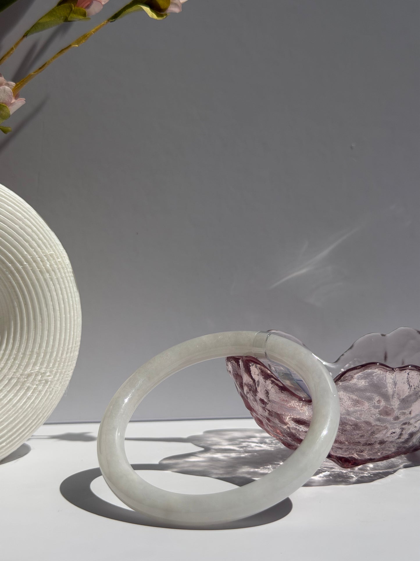 White Glutinous Pure White Jade Bangle