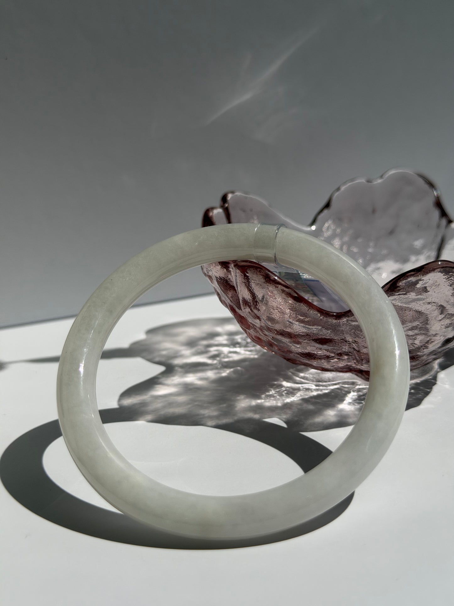 White Glutinous Pure White Jade Bangle