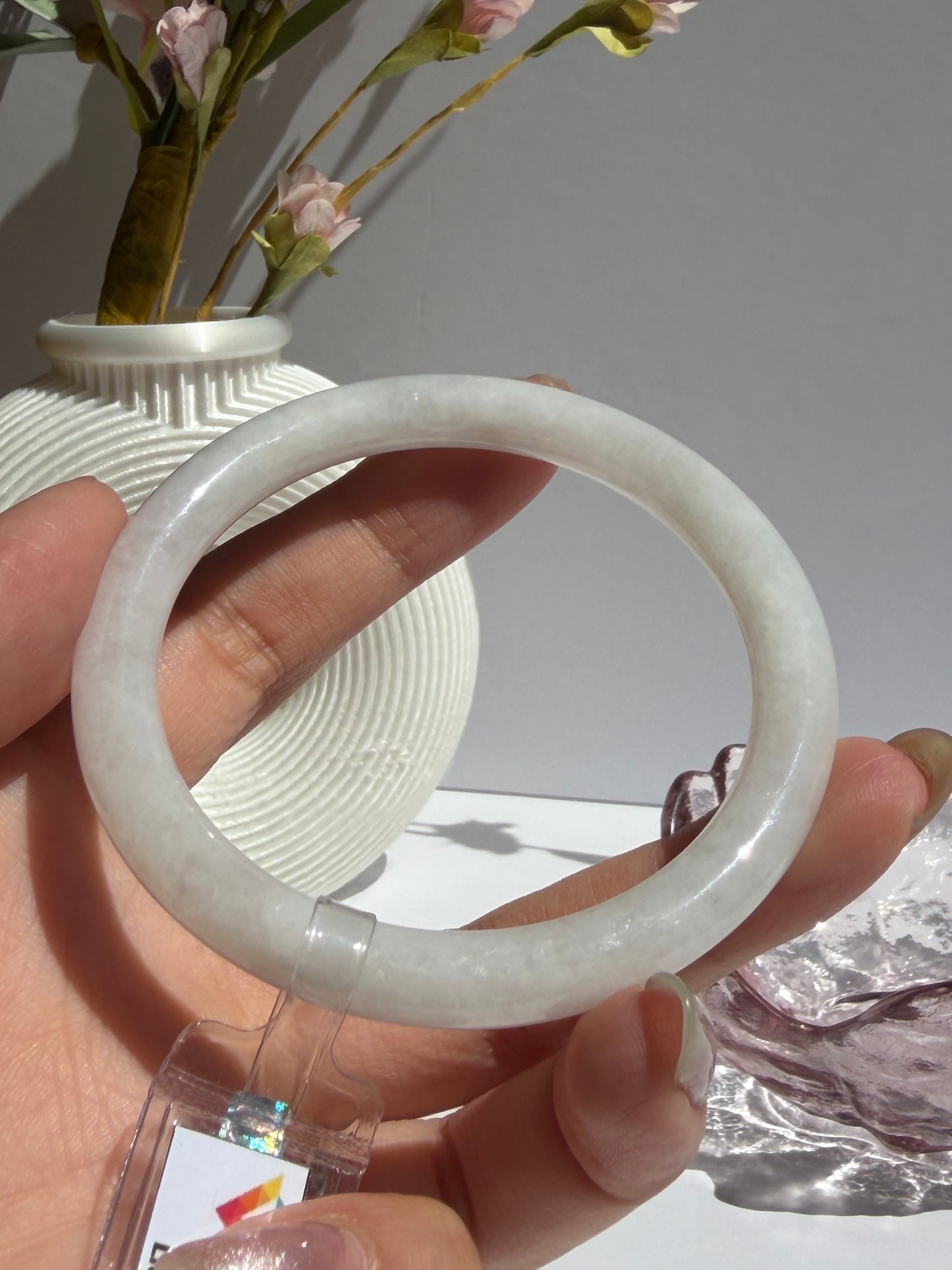 White Glutinous Pure White Jade Bangle