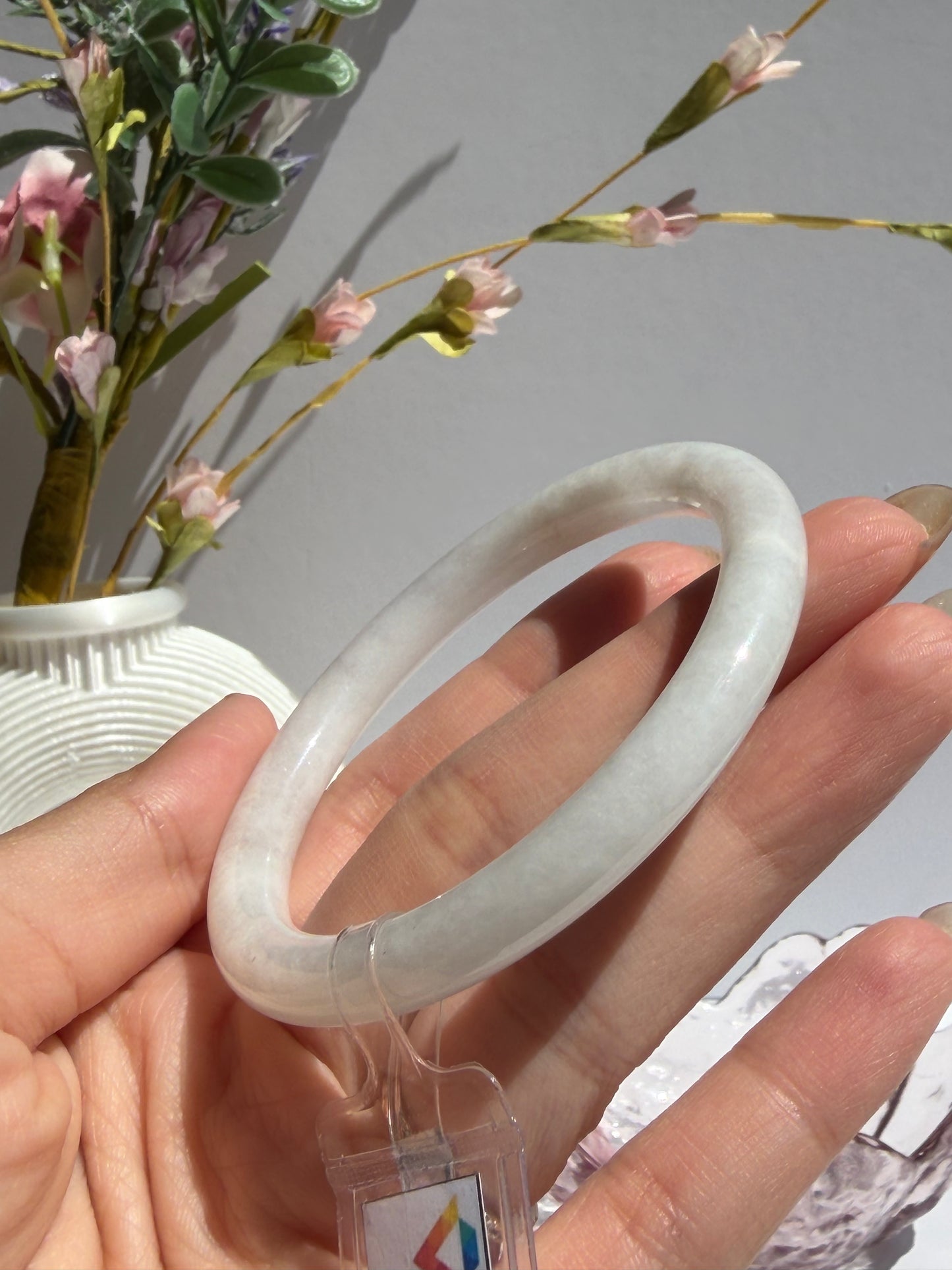 White Glutinous Pure White Jade Bangle