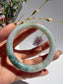 White-Blue Glutinous Jade Bangle