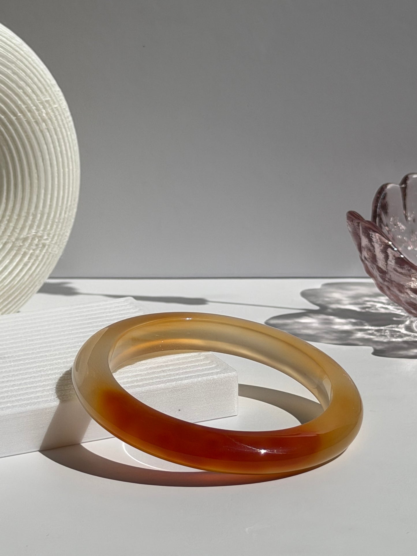 Honey Amber Gradient Glow Natural Agate Bangle