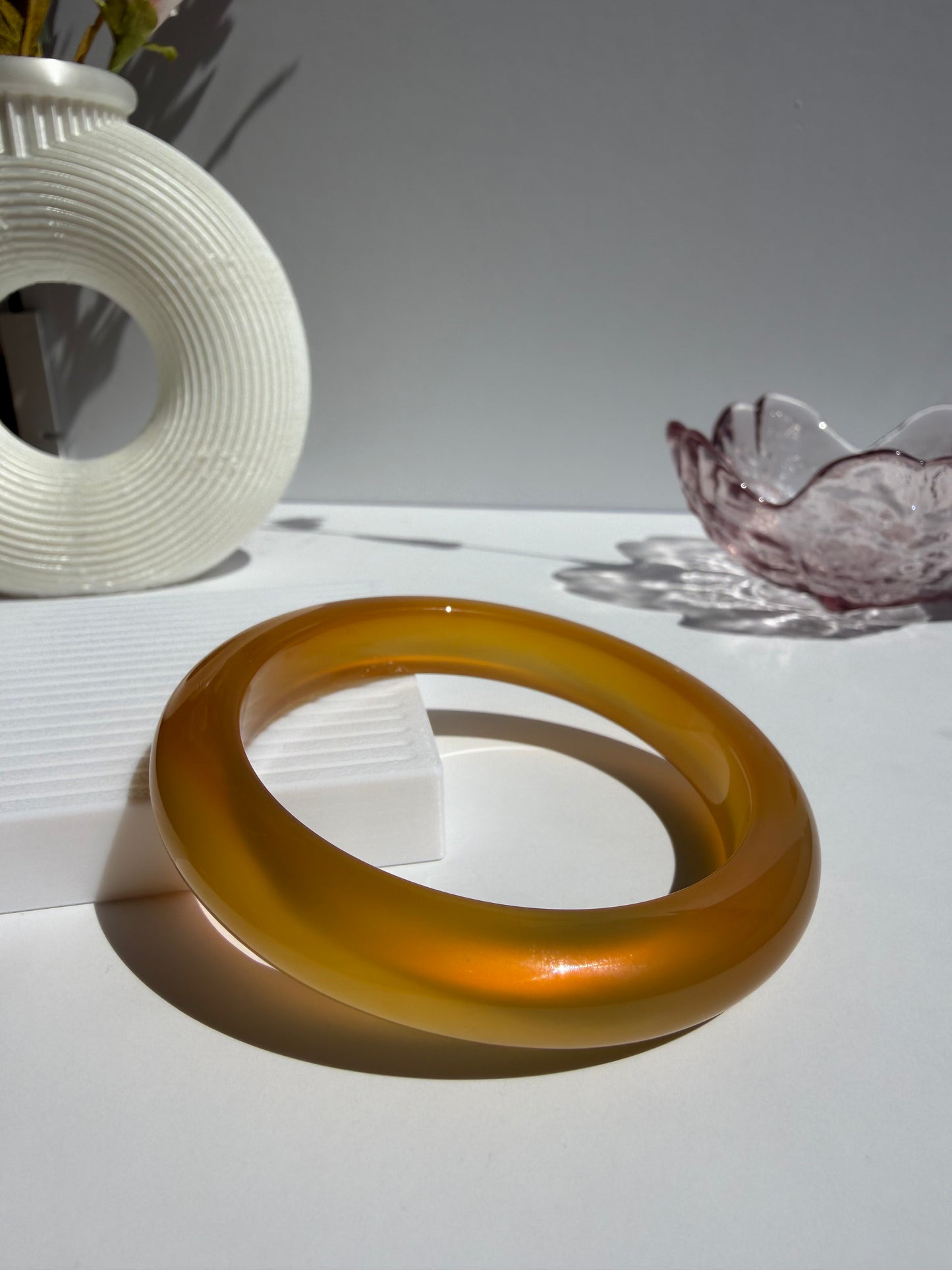 Golden Honey Glow Natural Agate Bangle