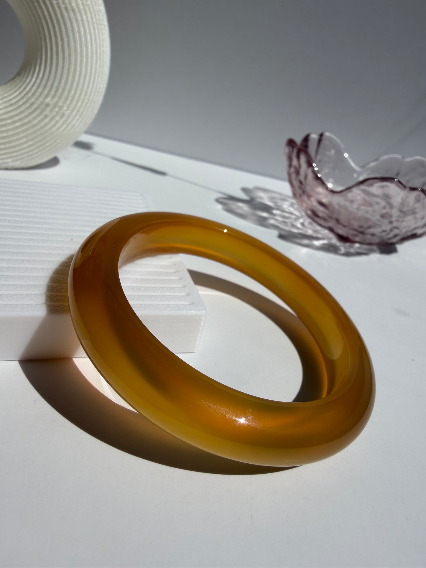 Golden Honey Glow Natural Agate Bangle
