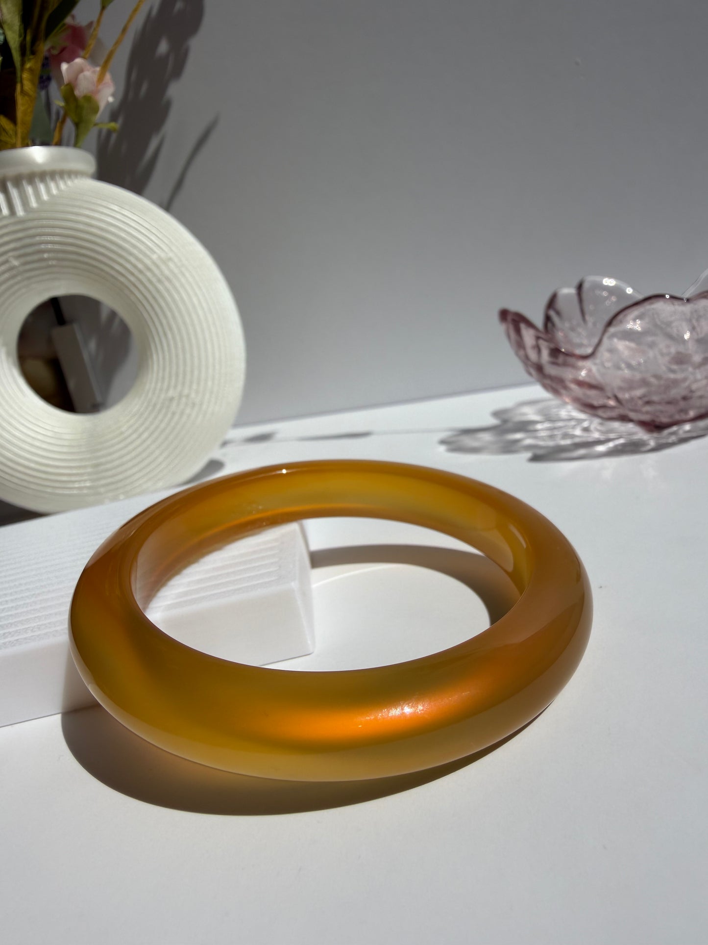 Golden Honey Glow Natural Agate Bangle
