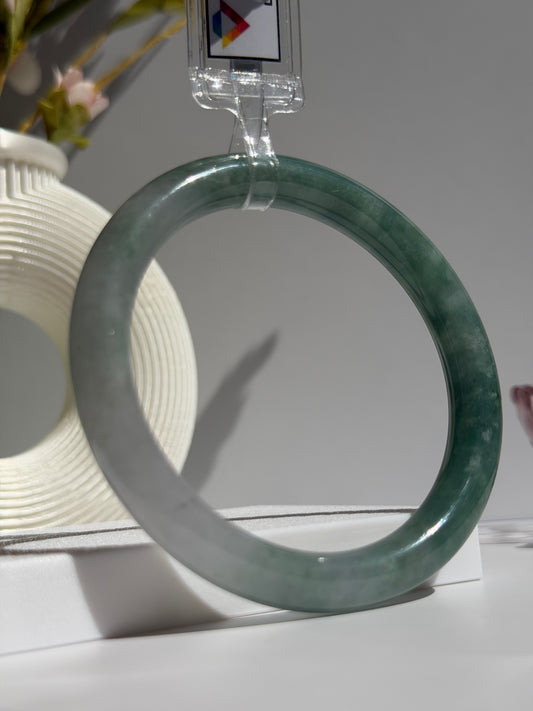 Natural Misty Green Serenity Jadeite Jade Bangle