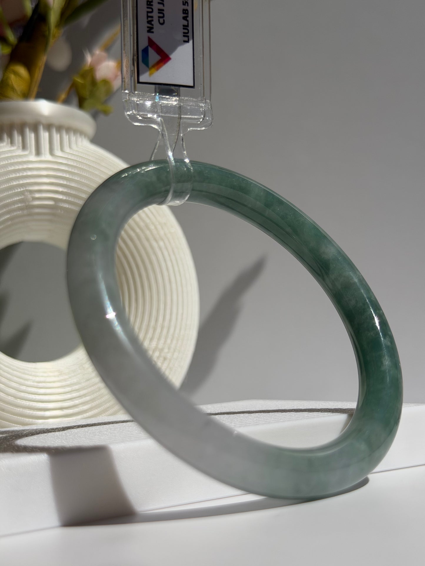 Natural Misty Green Serenity Jadeite Jade Bangle