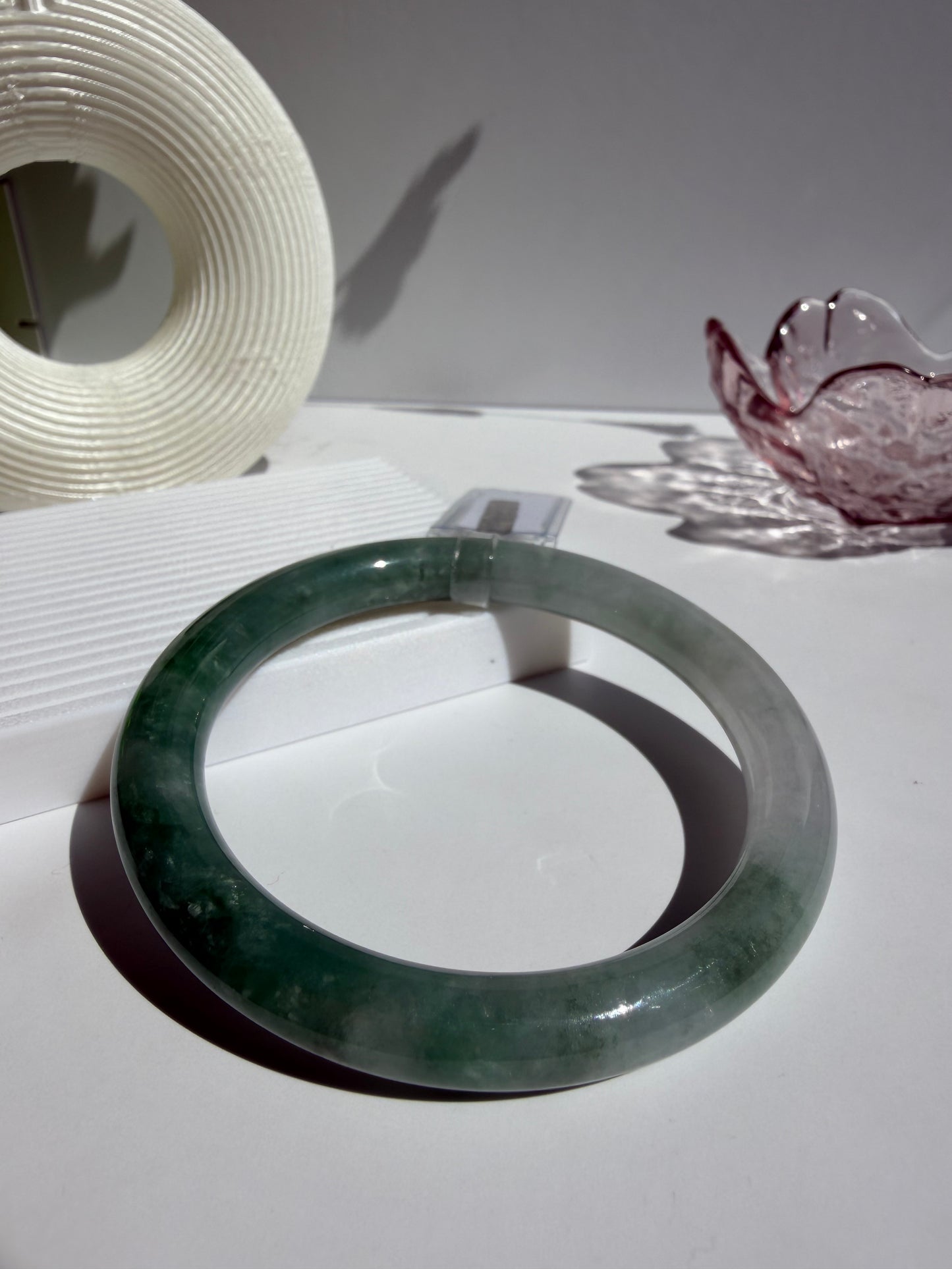 Natural Misty Green Serenity Jadeite Jade Bangle