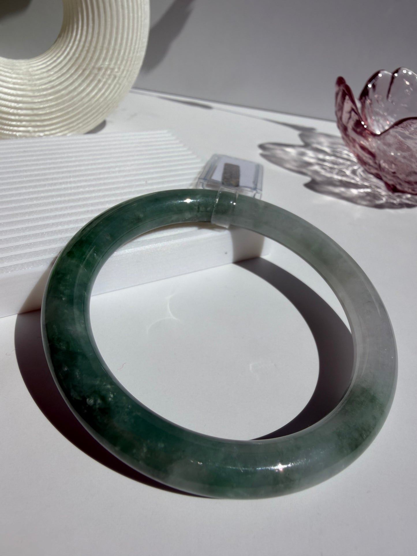 Natural Misty Green Serenity Jadeite Jade Bangle