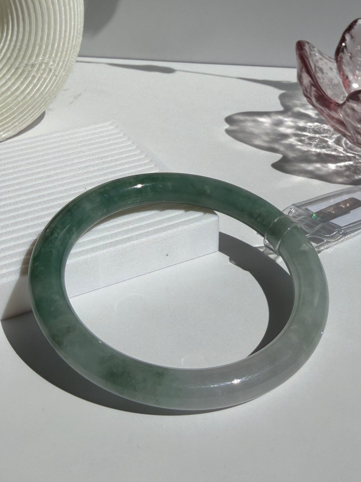 Natural Misty Green Serenity Jadeite Jade Bangle