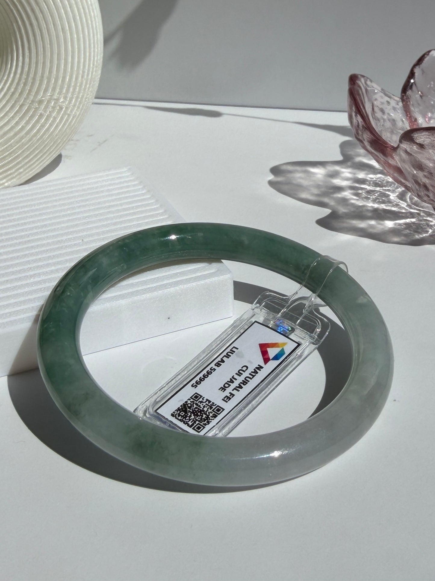 Natural Misty Green Serenity Jadeite Jade Bangle