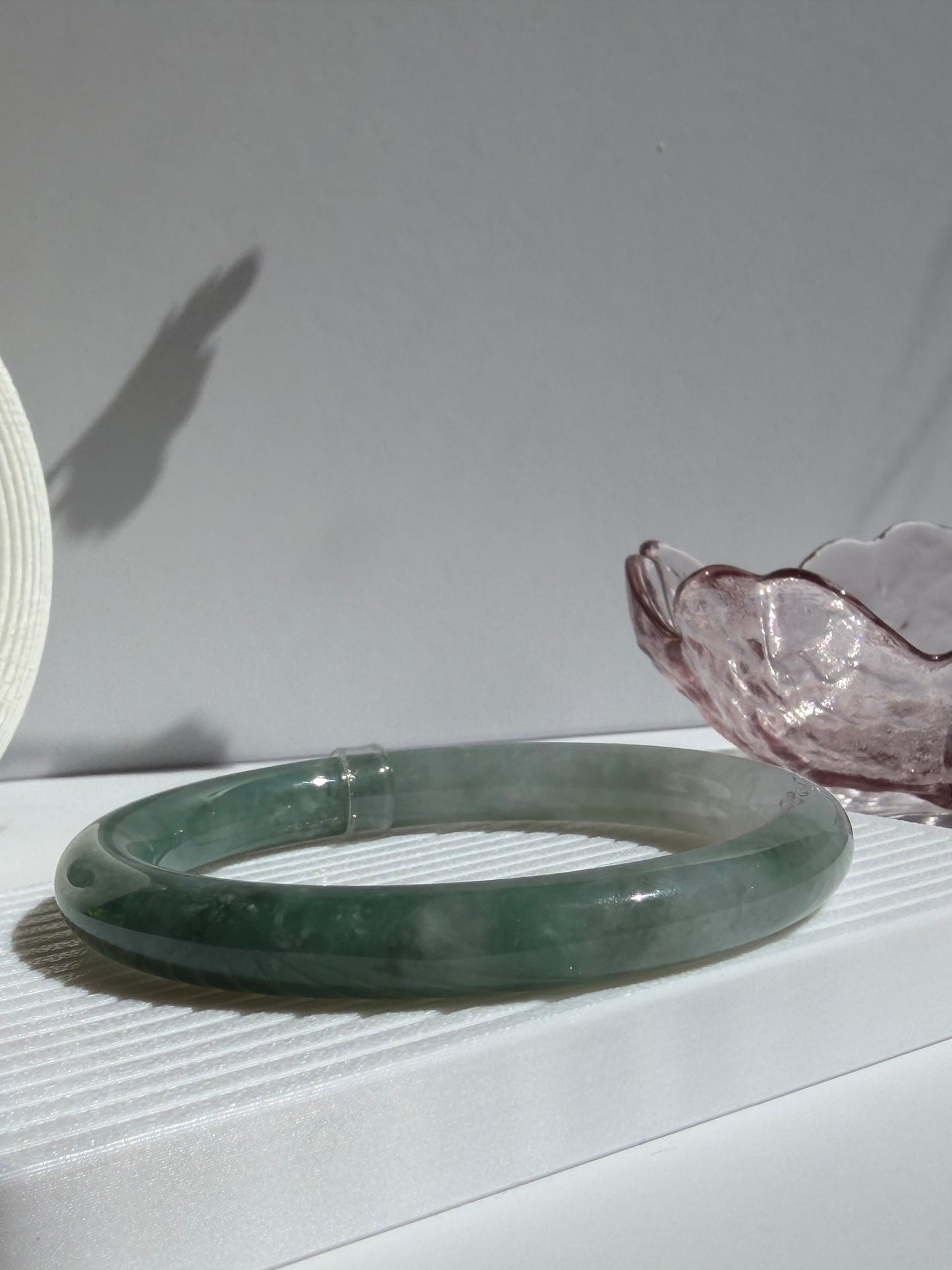Natural Misty Green Serenity Jadeite Jade Bangle
