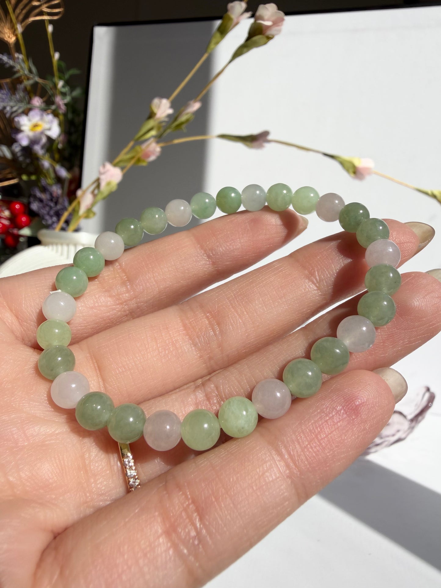 Natural Grade A Jadeite Bead Bracelet