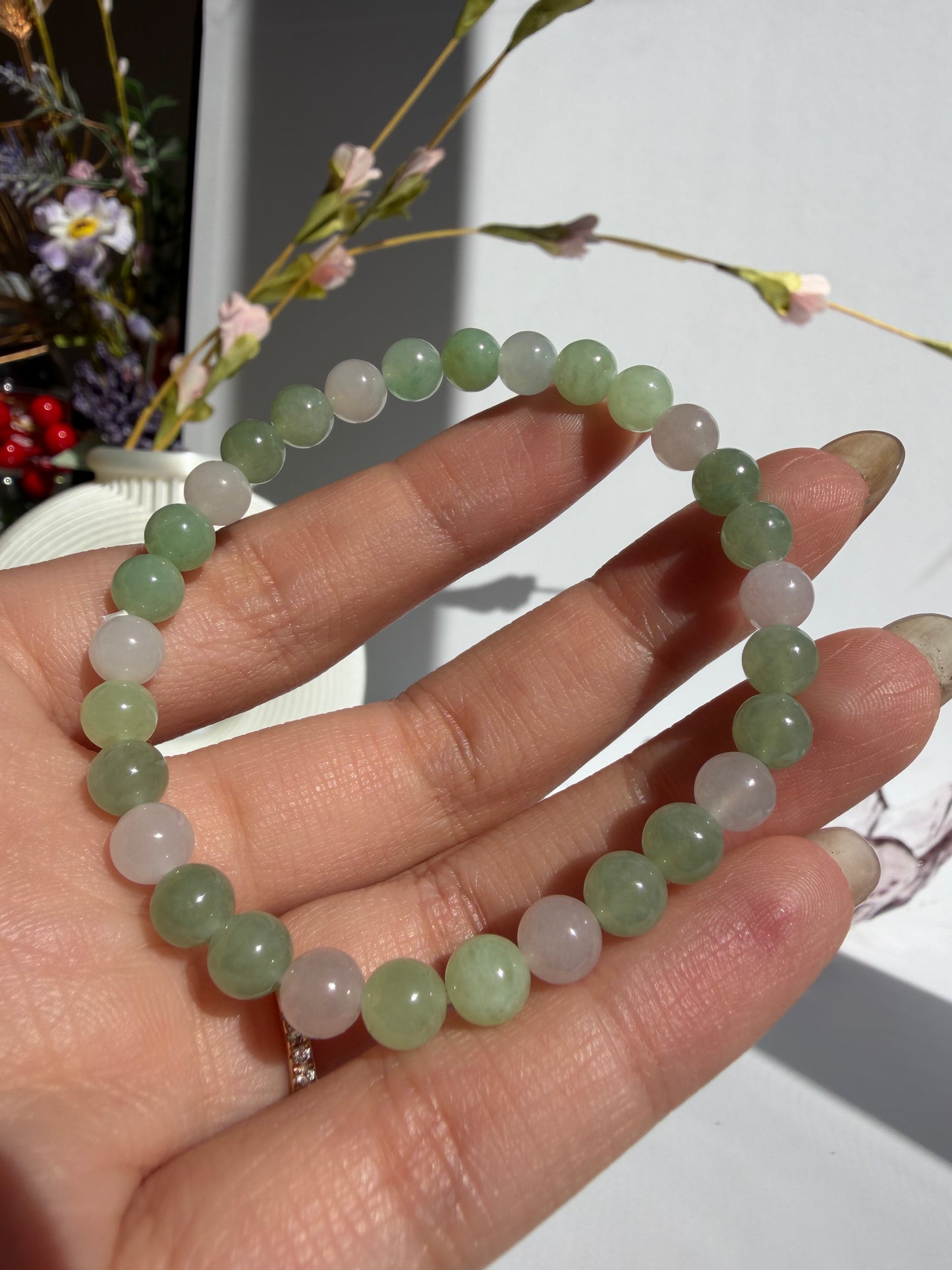 Natural Grade A Jadeite Bead Bracelet
