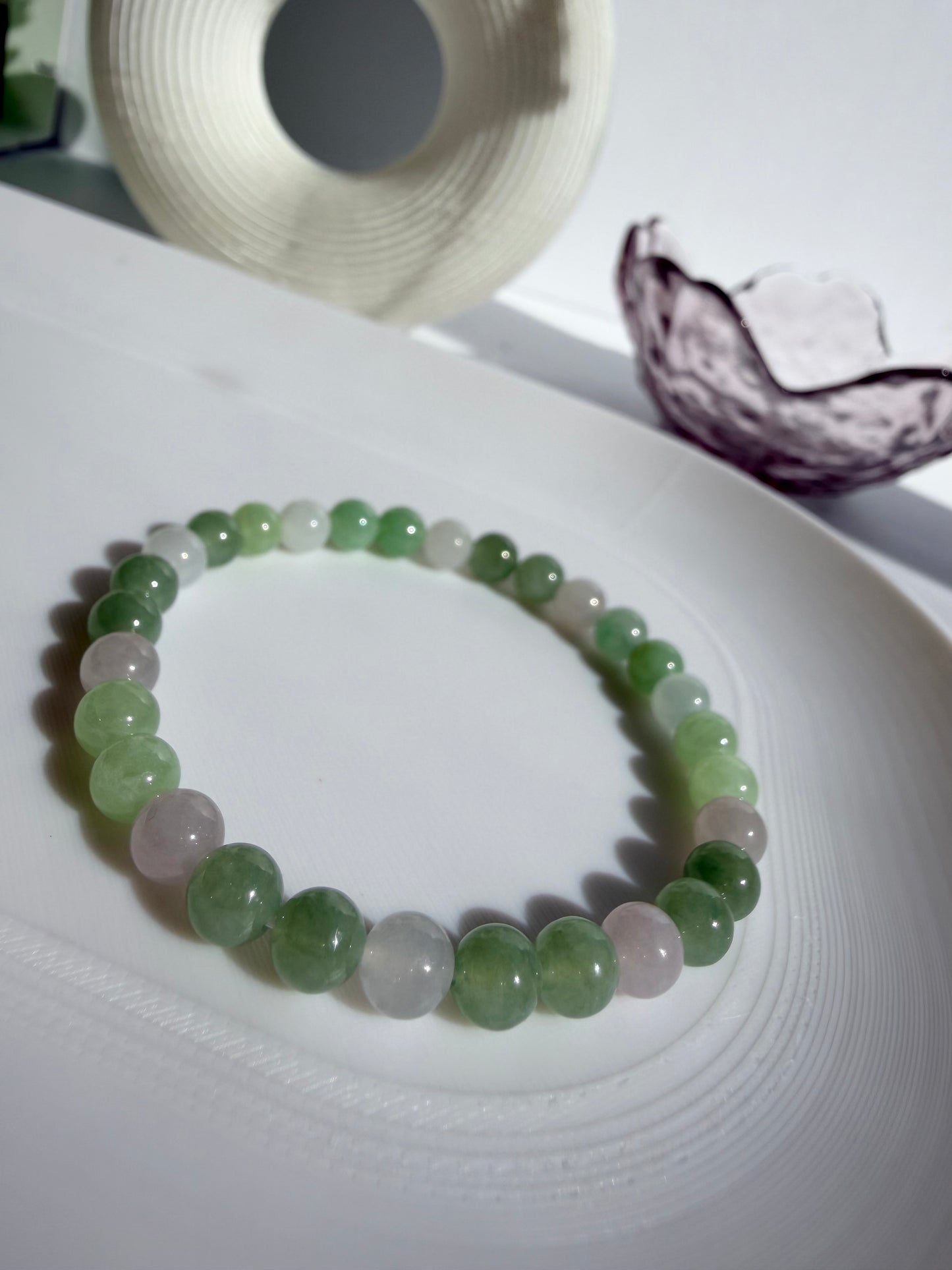 Natural Grade A Jadeite Bead Bracelet