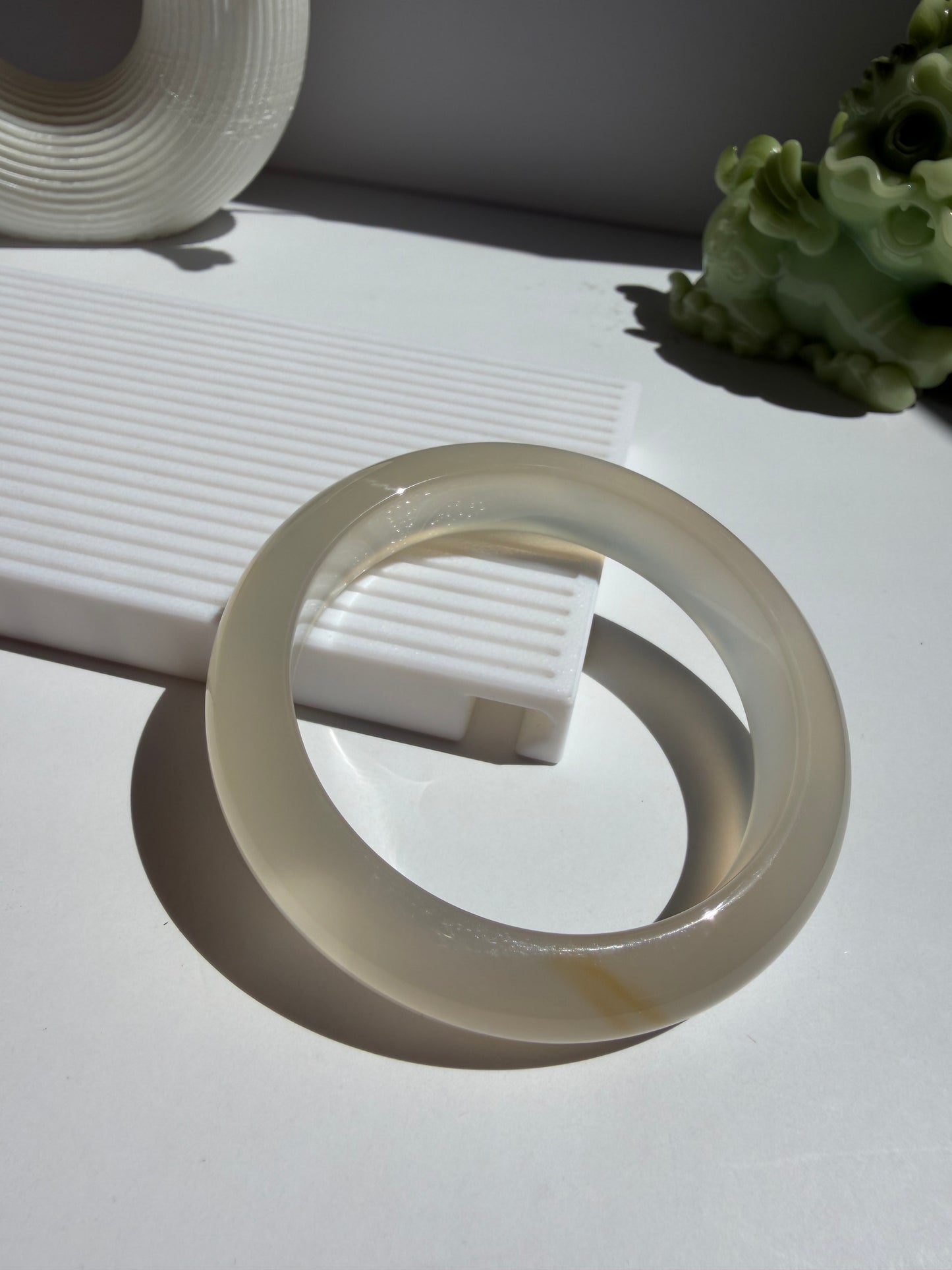 Natural Agate Bangle Soft Frosted Blush