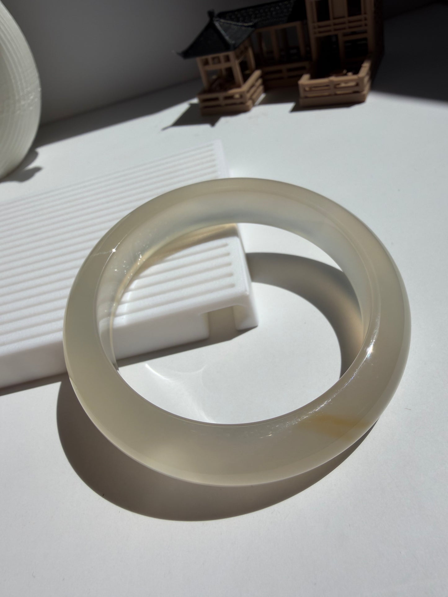 Natural Agate Bangle Soft Frosted Blush