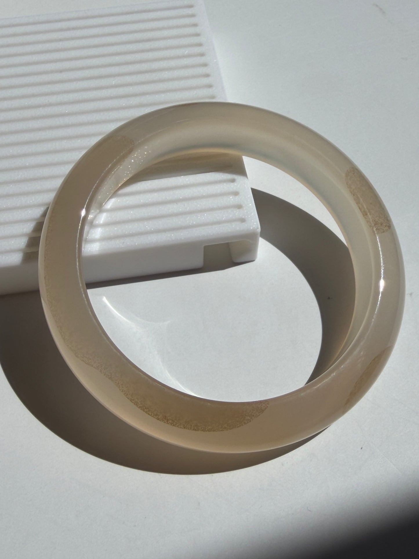 Natural Agate Bangle Peach Mist Glow