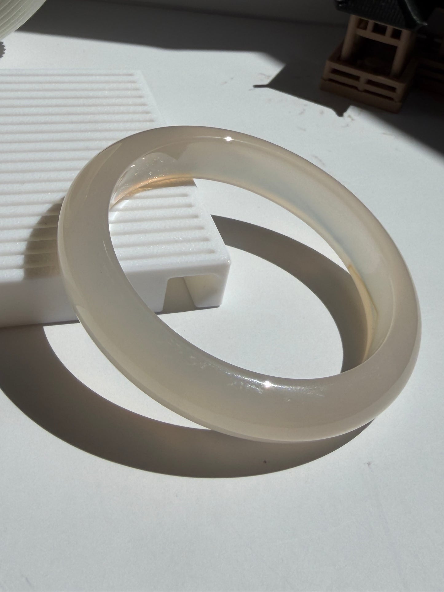 Natural Agate Bangle Soft Blush Elegance