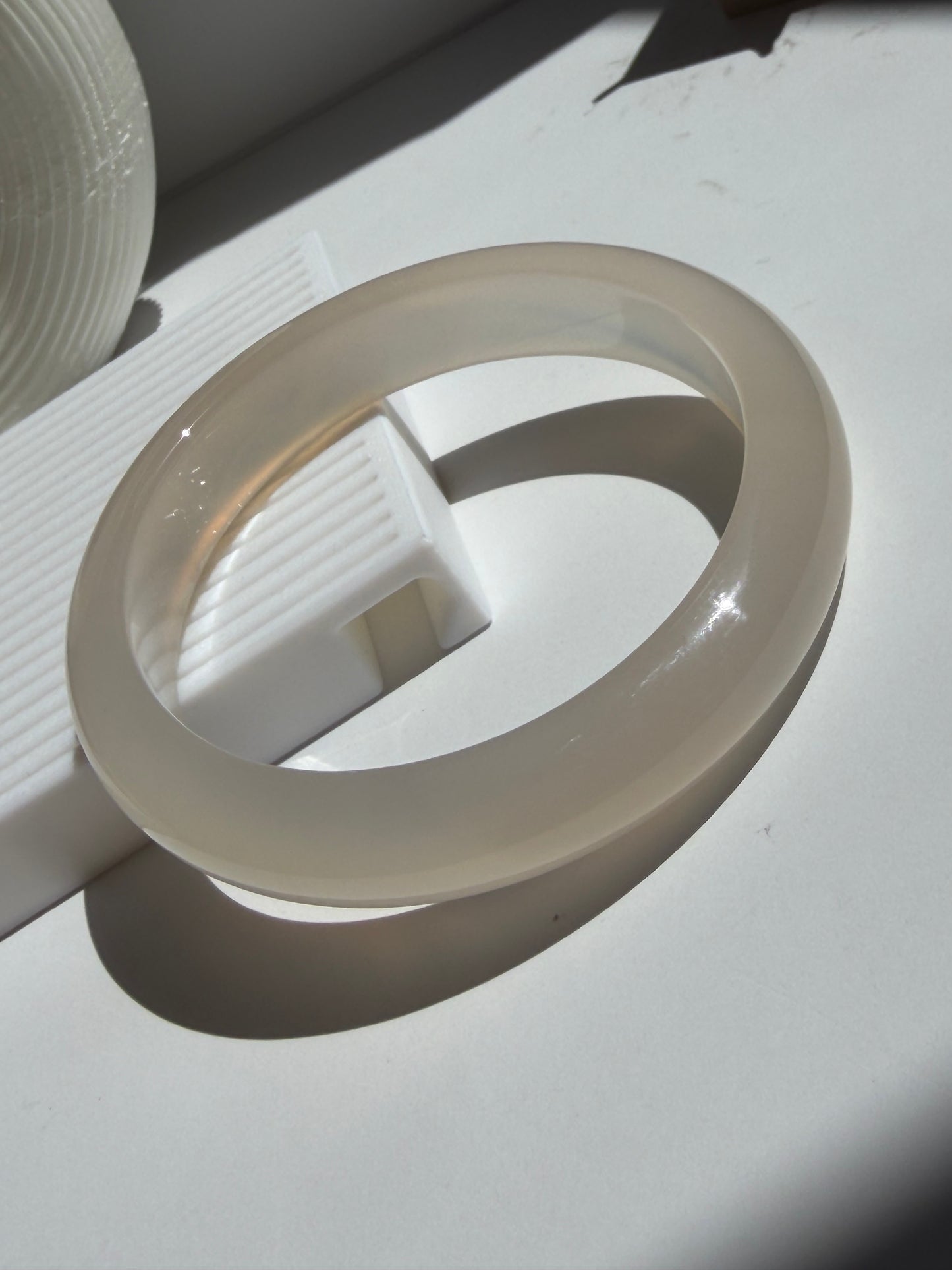 Natural Agate Bangle Soft Blush Elegance