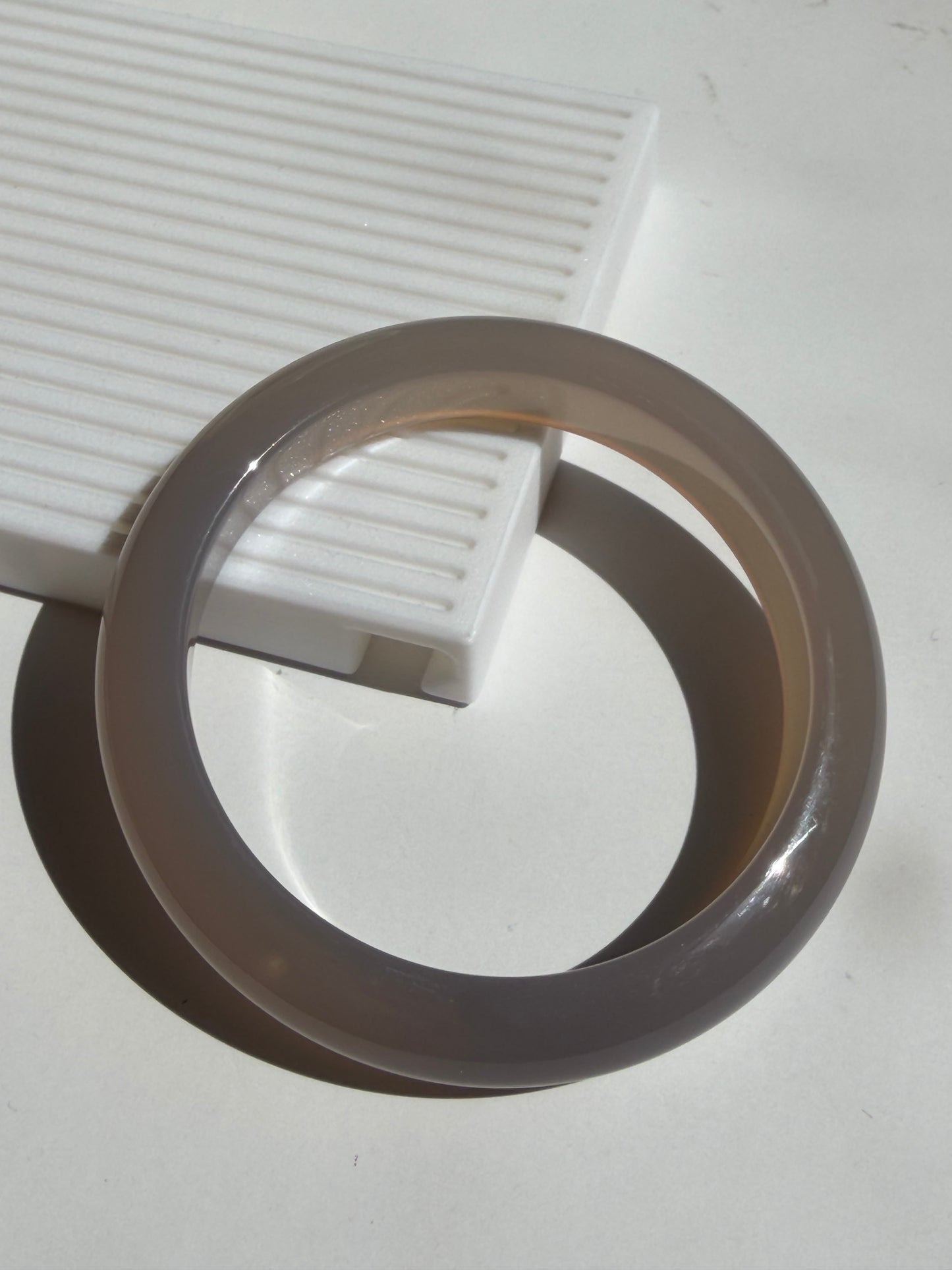 Natural Agate Bangle Gray Mist Grace