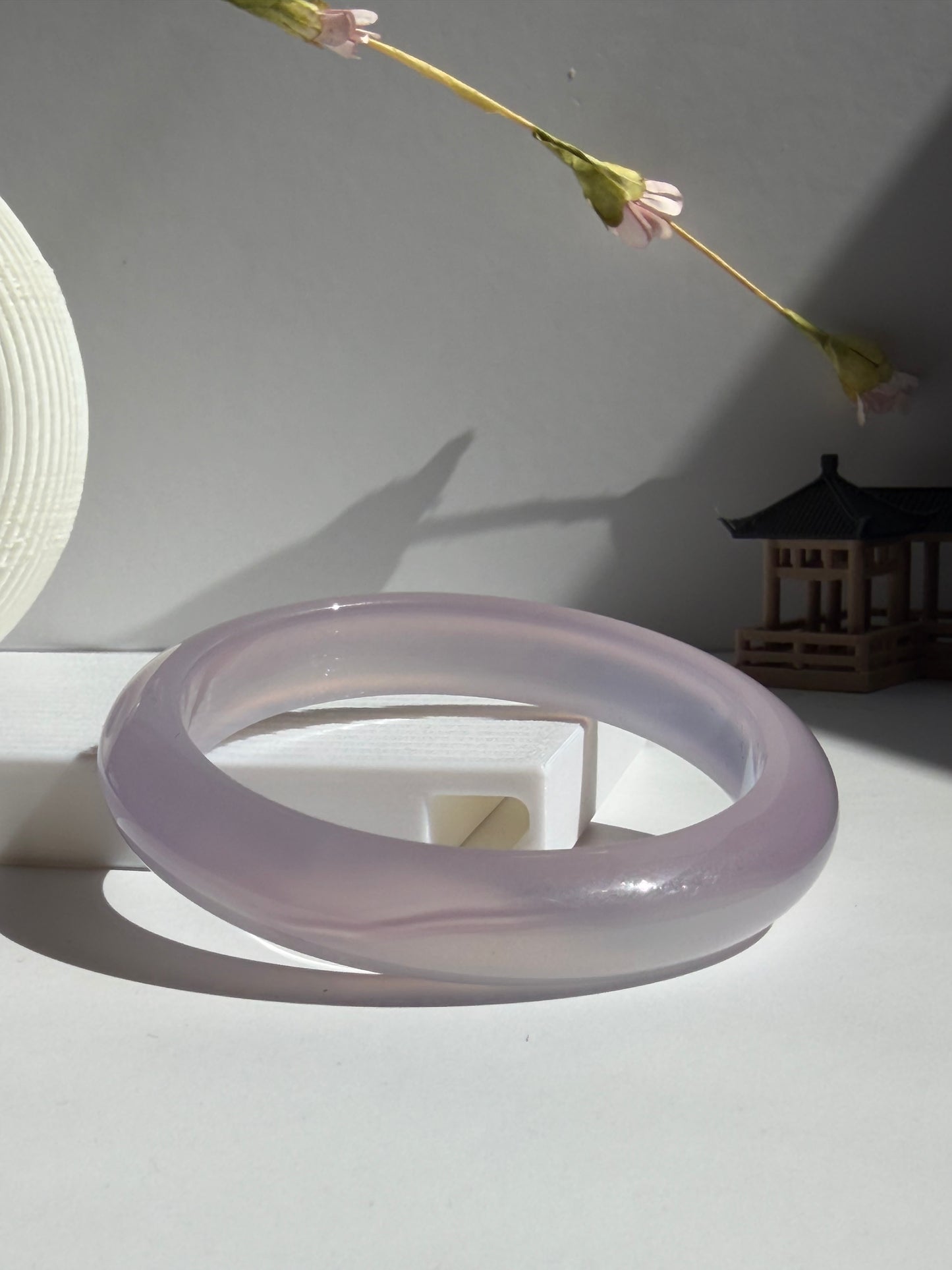 Natural Agate Bangle Lavender Serenity
