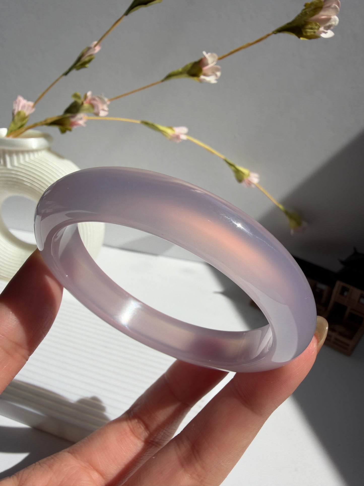Natural Agate Bangle Lavender Serenity