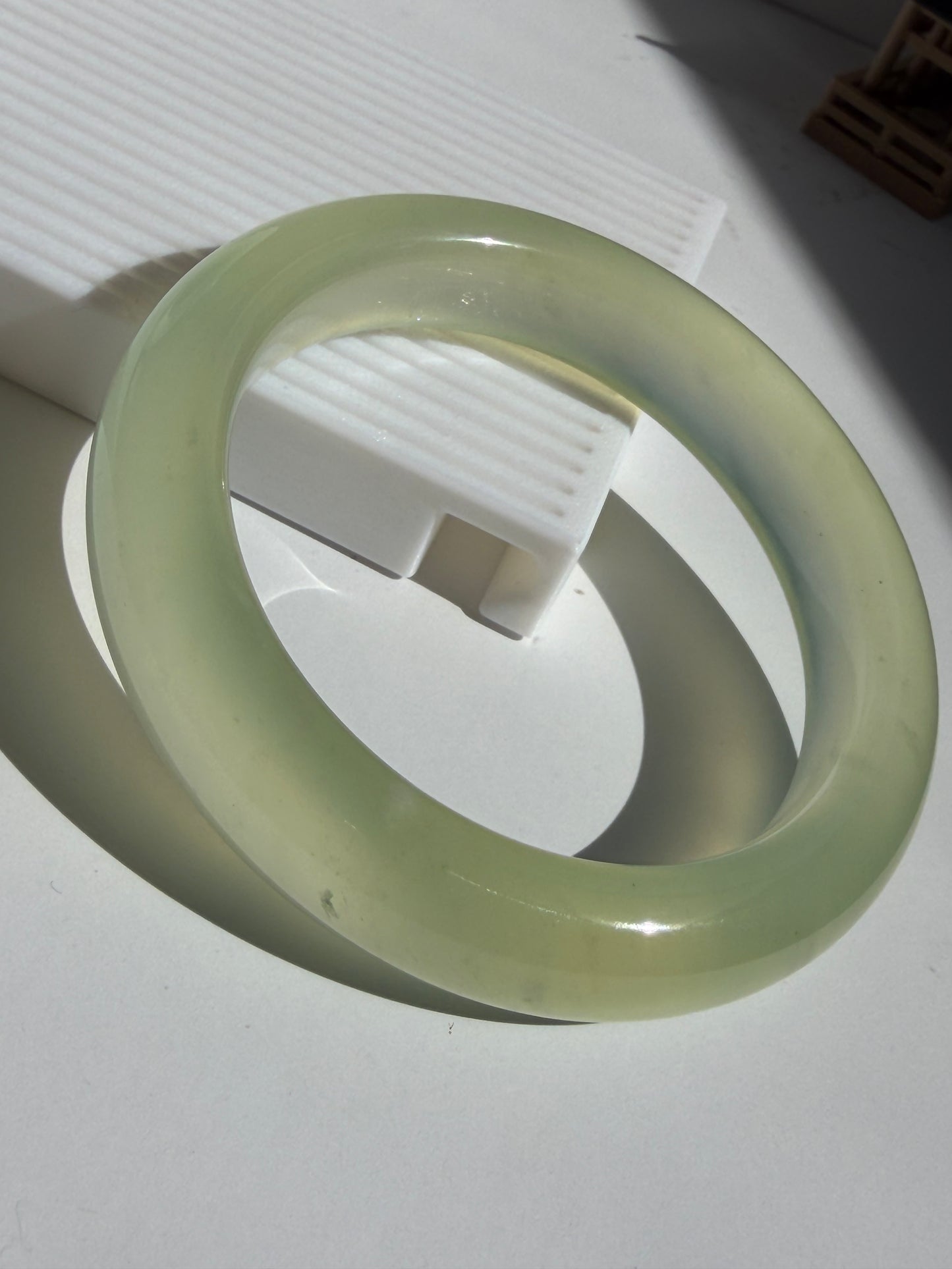 Natural Serpentine Bangle Soft Green Elegance