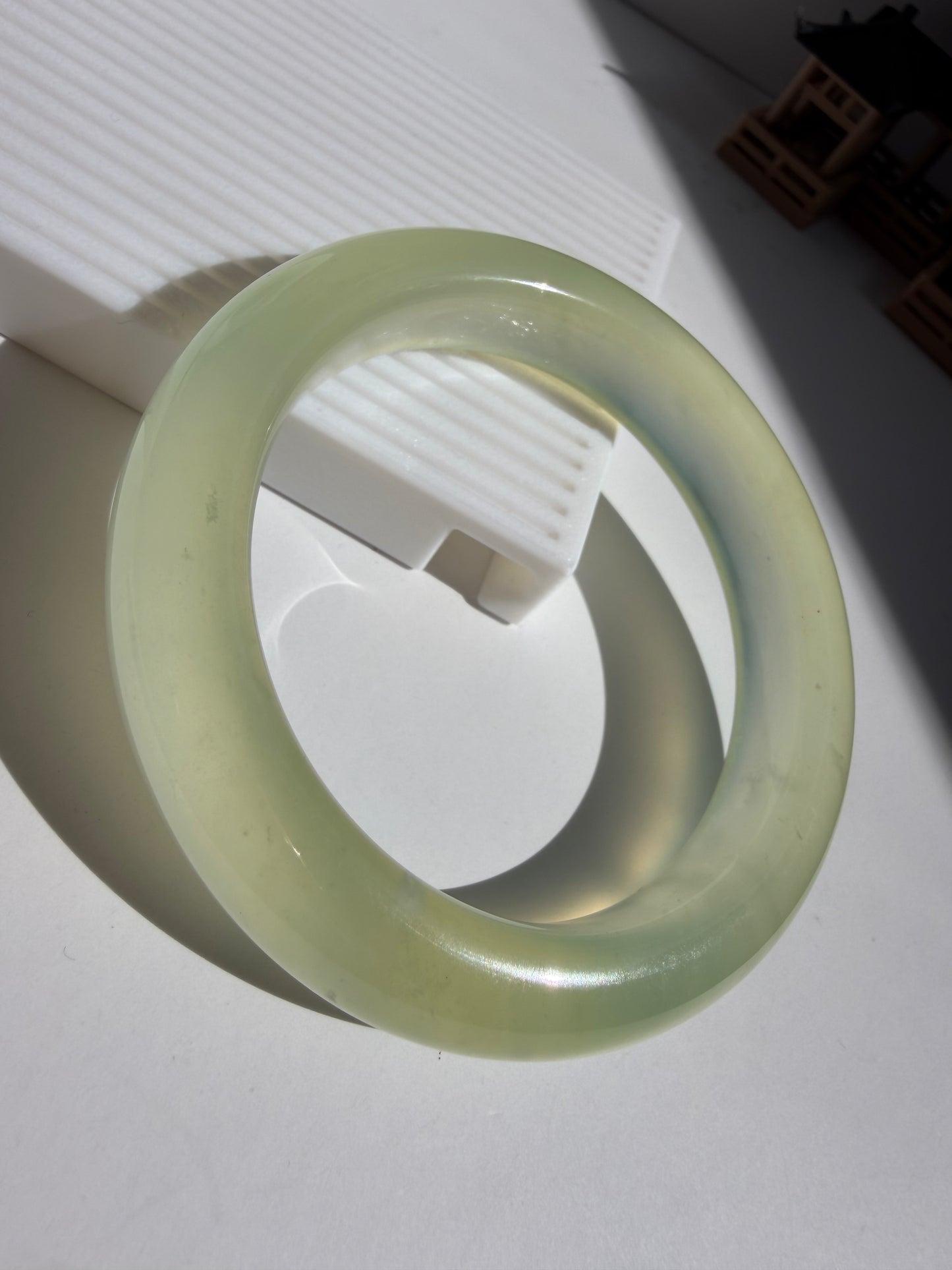 Natural Serpentine Bangle Soft Green Elegance