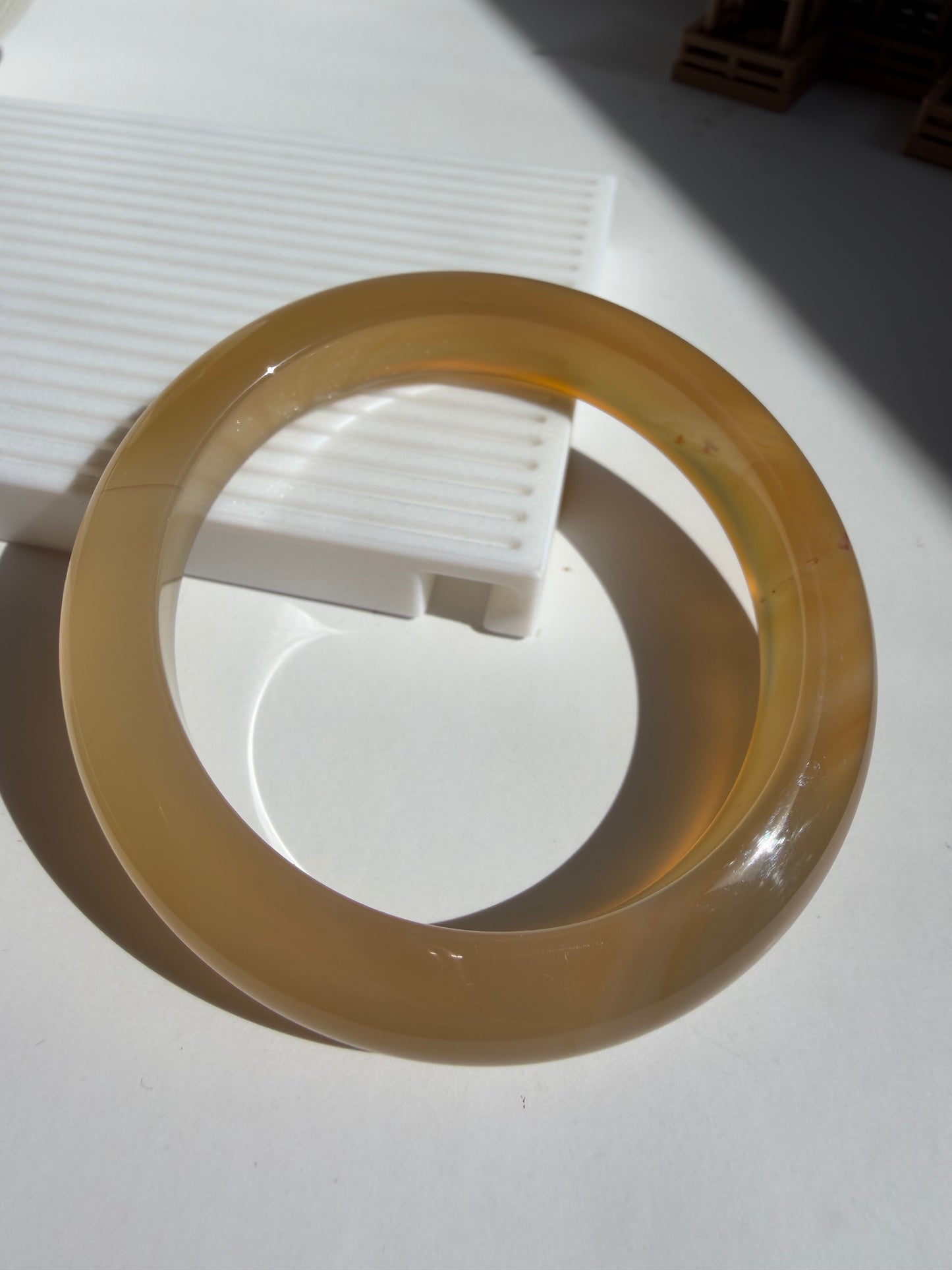 Natural Agate Bangle Golden Amber Glow