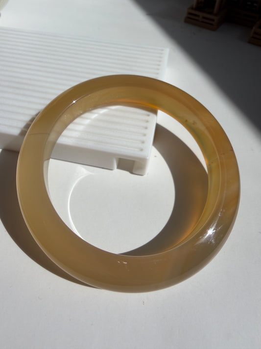 Natural Agate Bangle Golden Amber Glow