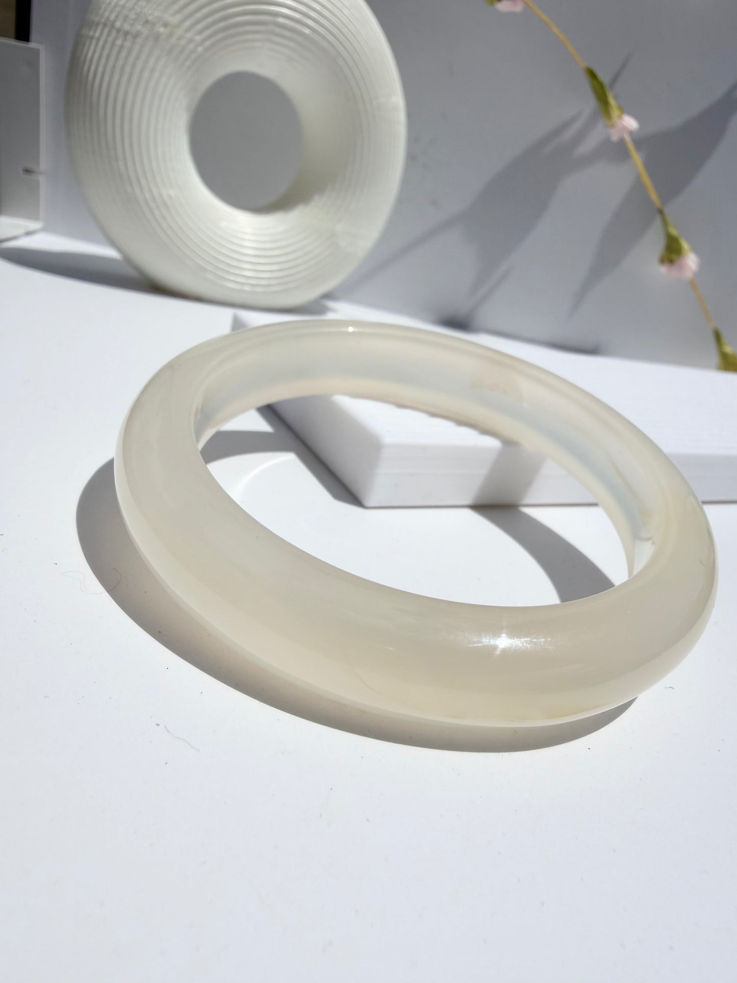 Natural Agate Bangle – Moonlit Silk