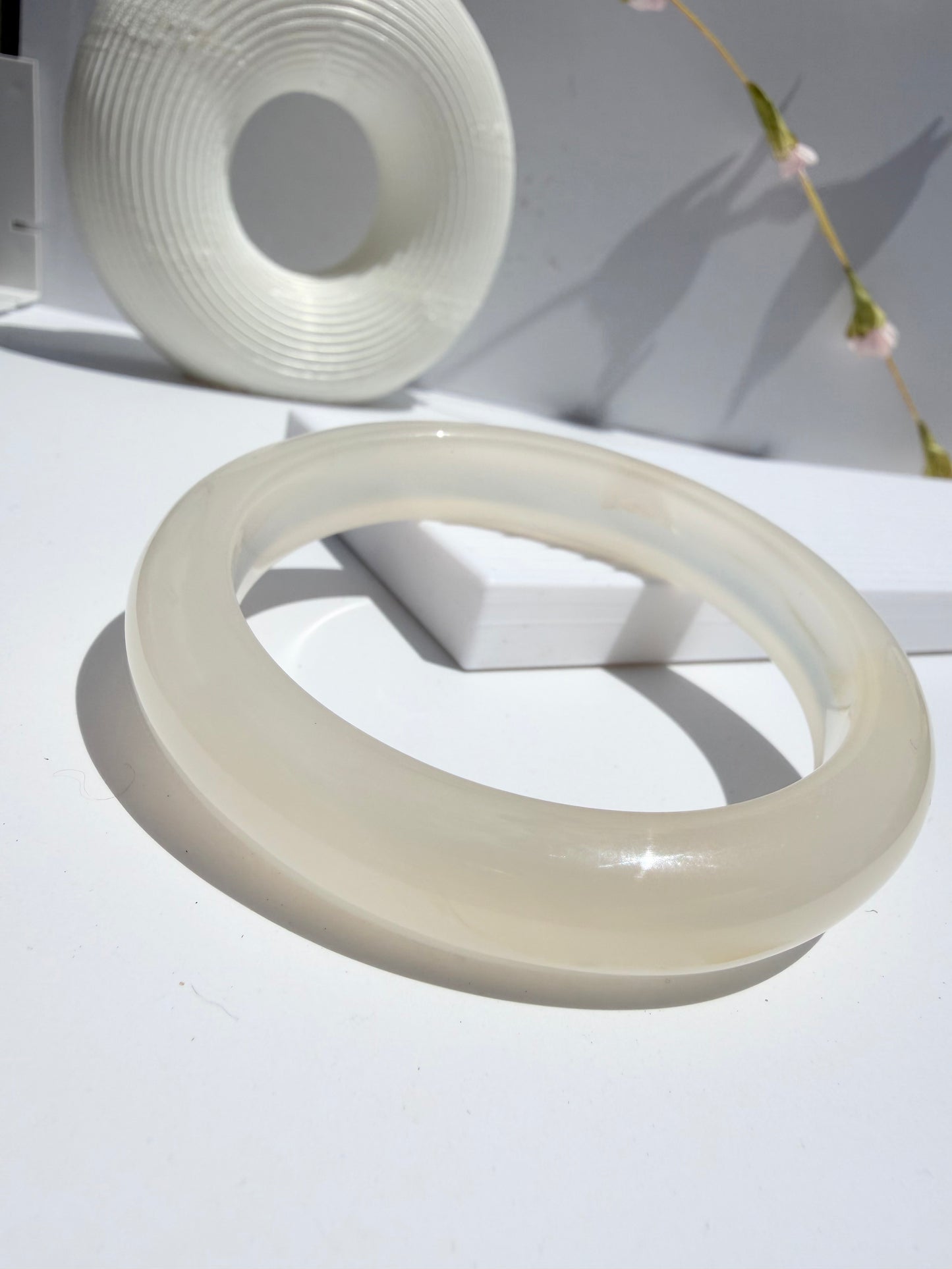 Natural Agate Bangle – Moonlit Silk