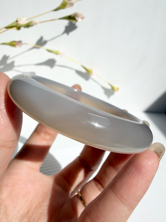 Natural Agate Bangle – Moonlit Silk