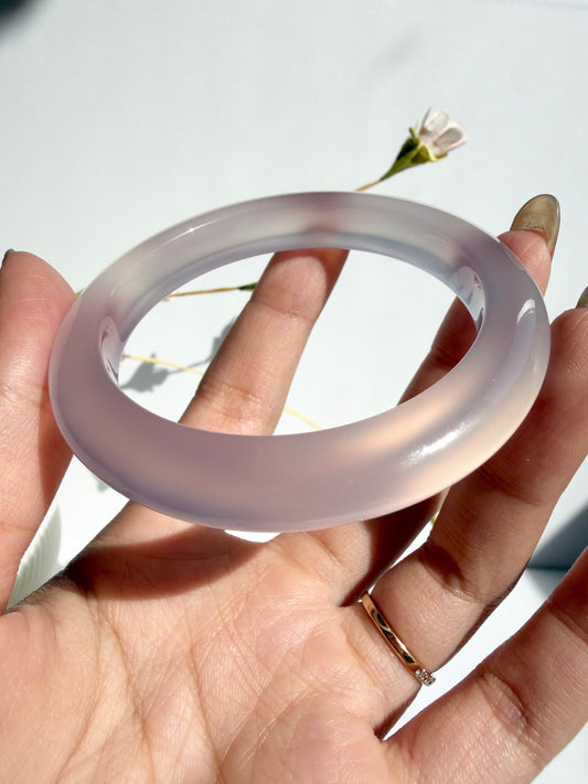 Natural Agate Bangle – Moonlit Silk