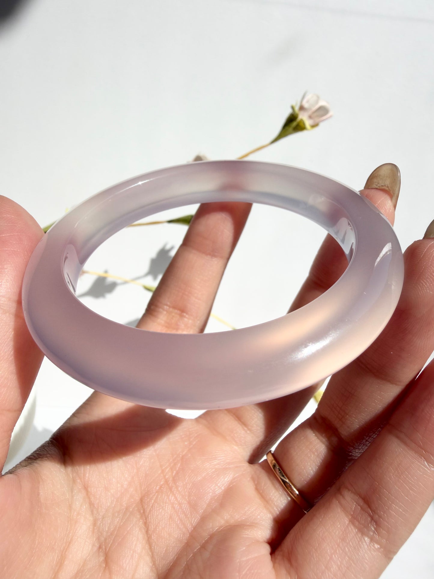 Natural Agate Bangle – Moonlit Silk