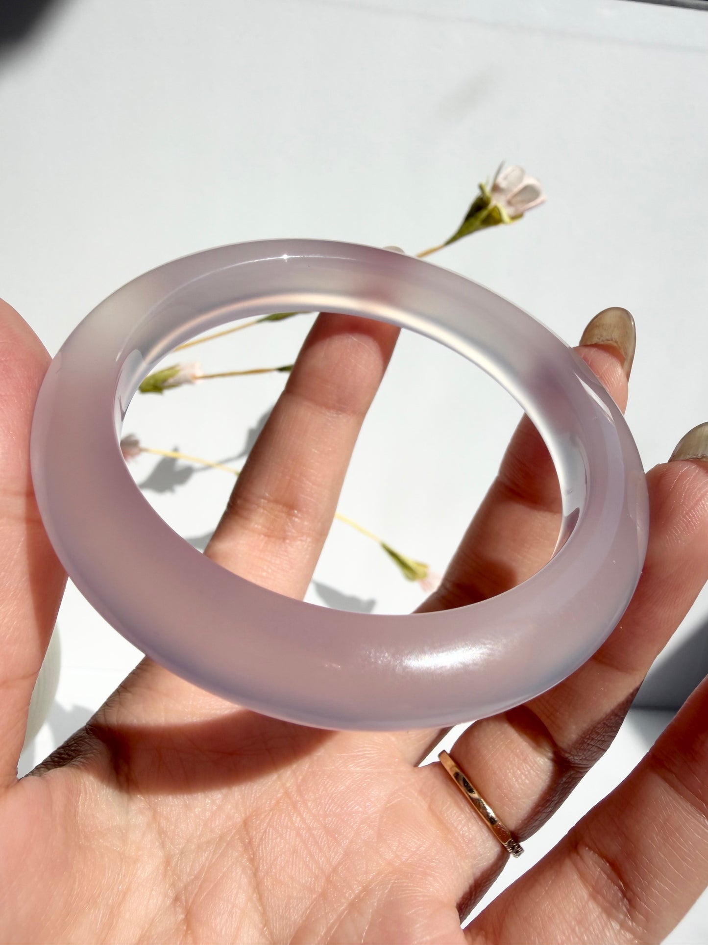 Natural Agate Bangle – Moonlit Silk