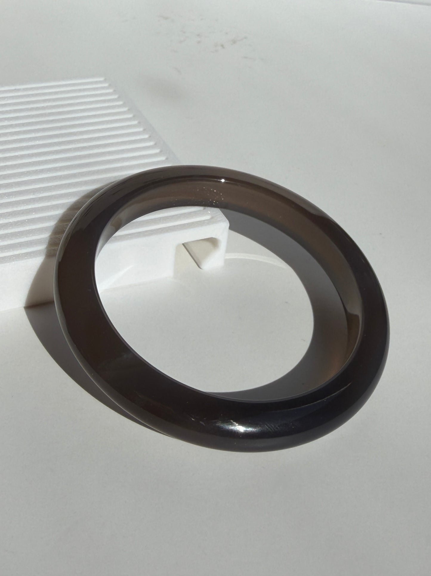Natural Agate Bangle – Smoky Ember