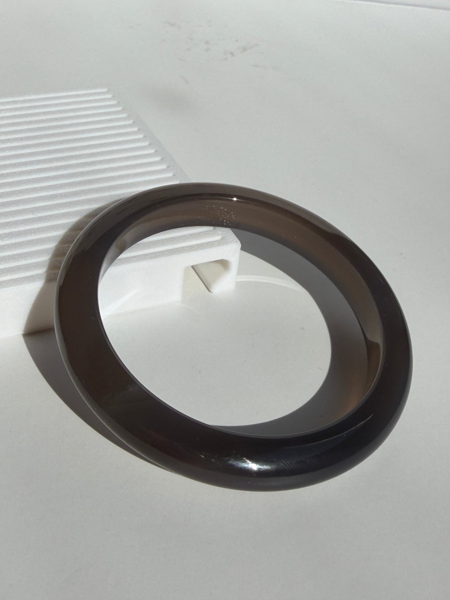 Natural Agate Bangle – Smoky Ember