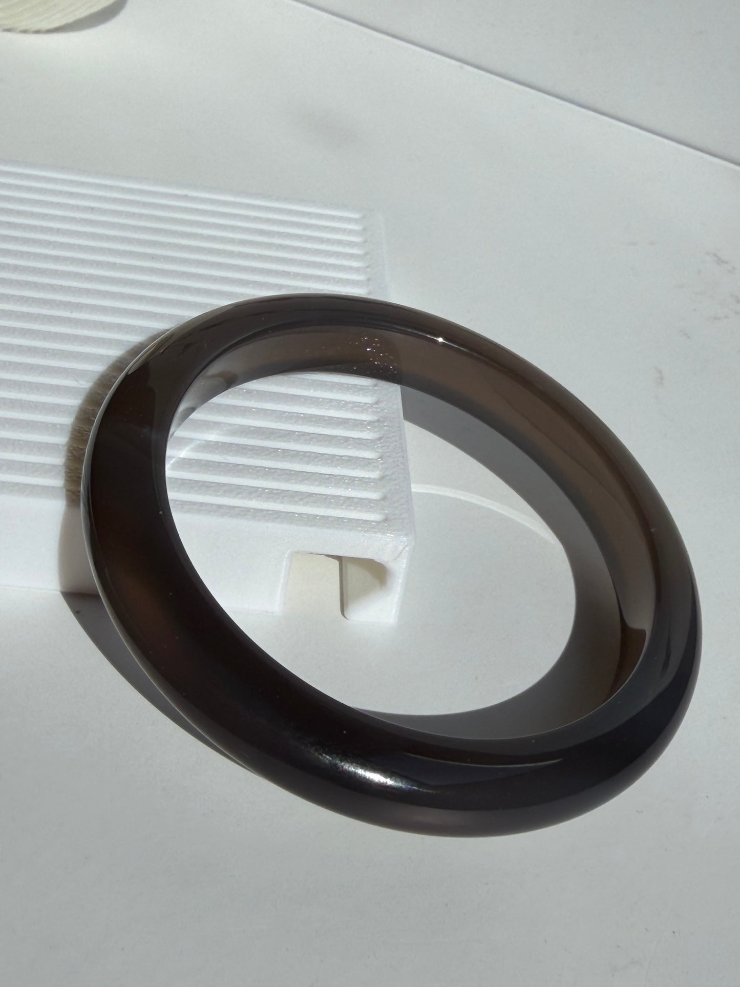 Natural Agate Bangle – Smoky Ember