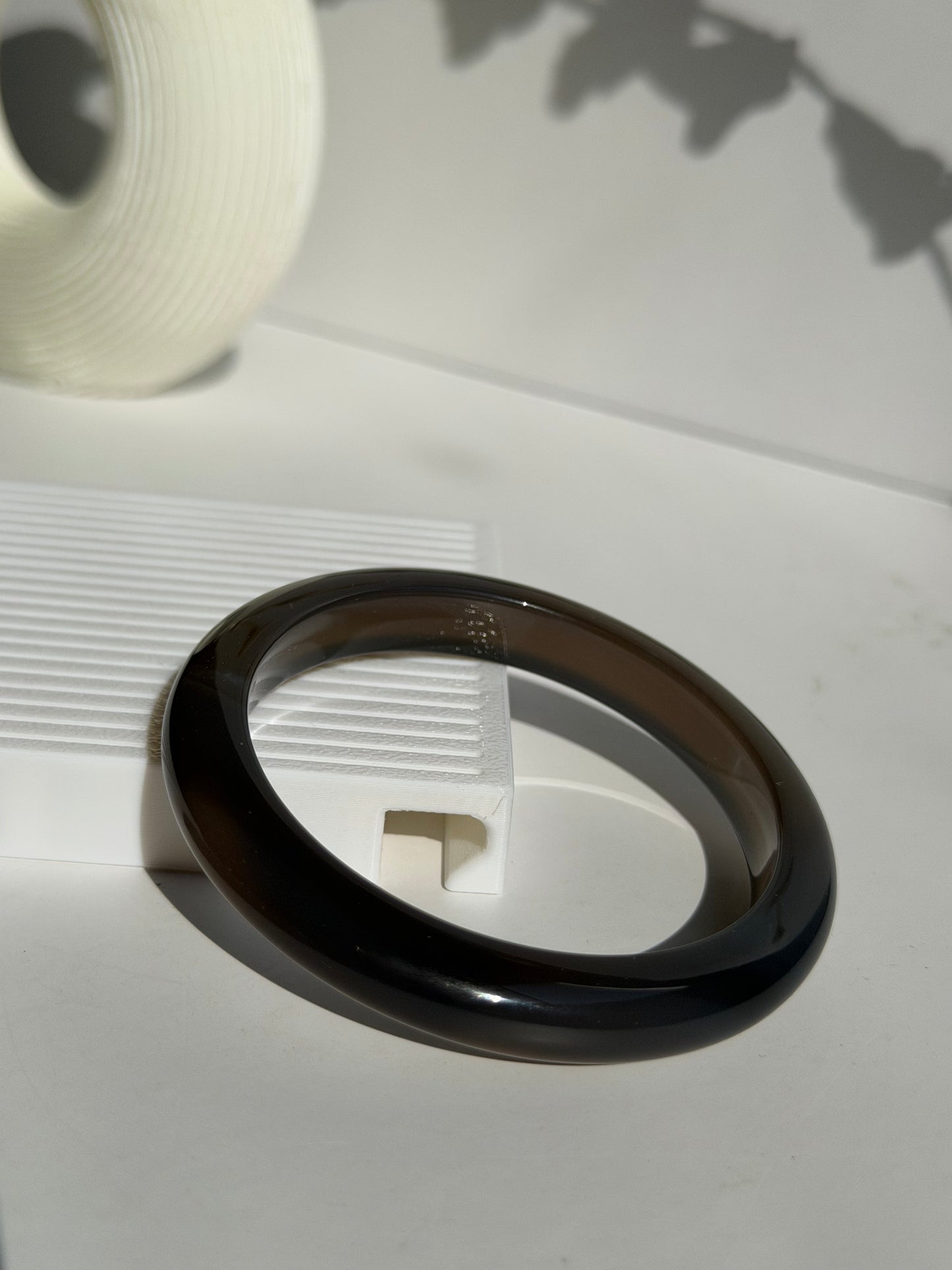 Natural Agate Bangle – Smoky Ember