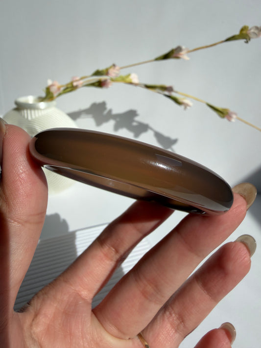 Natural Agate Bangle – Honey Dusk