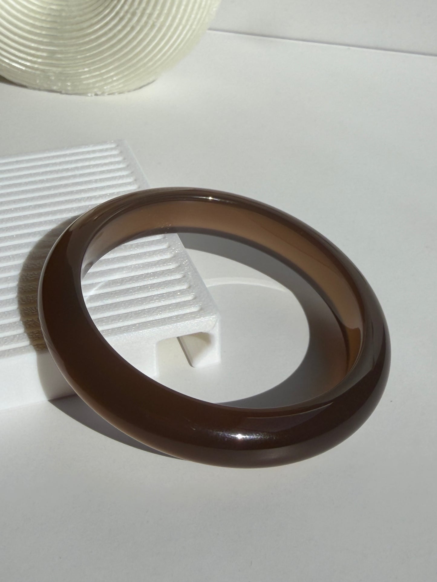Natural Agate Bangle – Honey Dusk